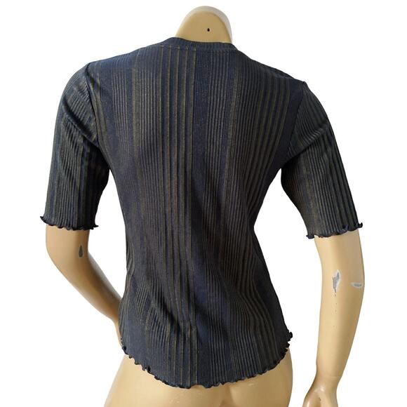 JESSICA SIMPSON Womens Size Large Declyn Bodycon Lettuce Edge Shirt Top NWT - Picture 4 of 9